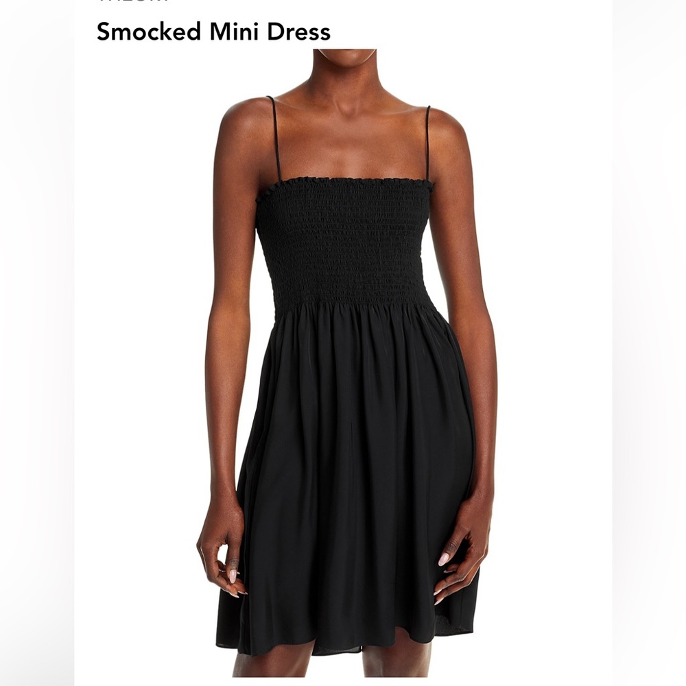 Theory Smocked Mini dress in black - size M